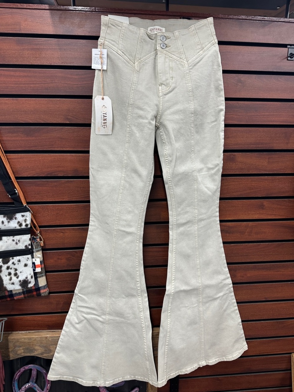 Shyanne Cream High-Rise Flare Jeans